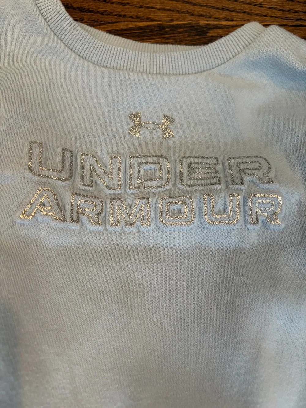 Under Armour Light Blue Top with Matching Heather Gray Leggings